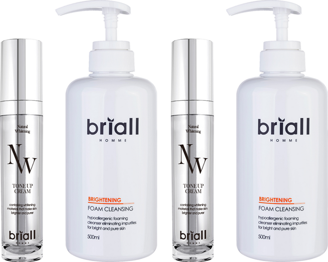 브리올옴므 내츄럴 화이트닝 톤업 크림 + 브라이트닝 폼 클렌징 세트, 2세트