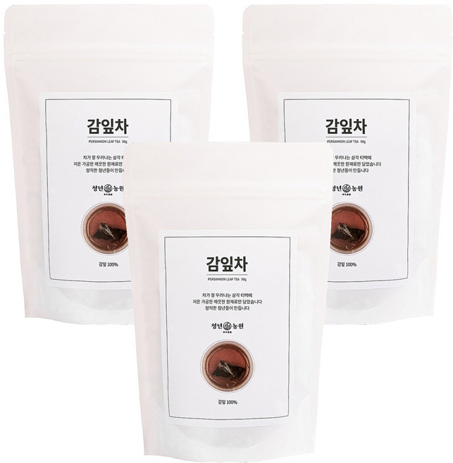청년농원 저온가공 감잎차 삼각티백, 1g, 50개입, 3개