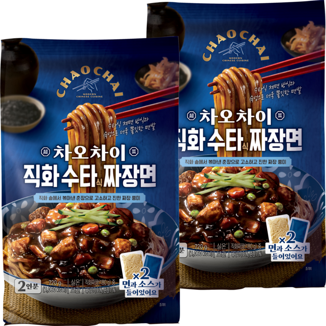 차오차이 직화 수타식 짜장면 720g 2인분, 2개