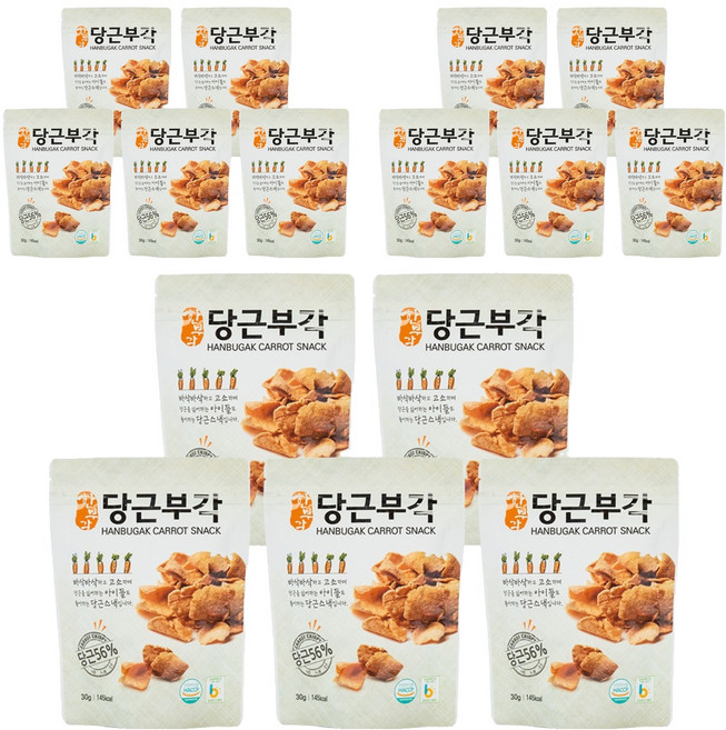 한부각 당근부각, 30g, 15개
