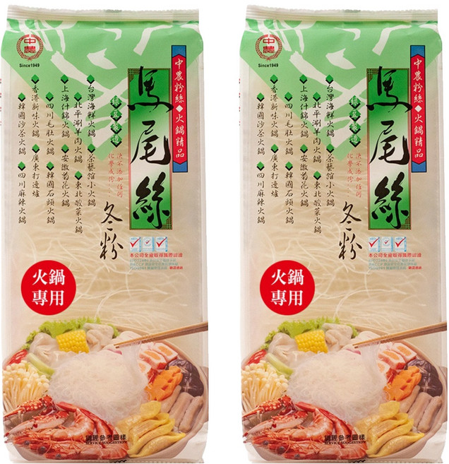 中農粉絲 馬尾絲 冬粉, 180g, 2包