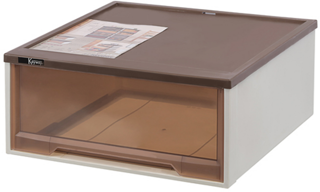 KEYWAY 聯府 紐約抽屜整理箱 43L 533 x 520 x 240mm, 咖啡色, 1個
