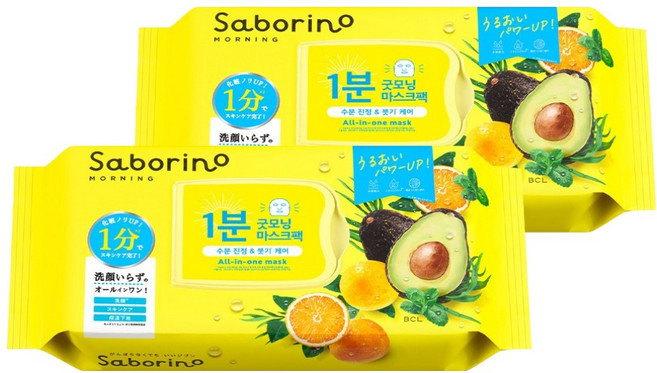 사보리노 모닝 페이셜 시트 마스크, 2개, 32개입