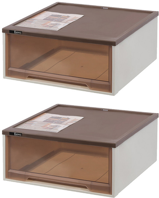 KEYWAY 聯府 紐約抽屜整理箱 43L 533 x 520 x 240mm, 咖啡色, 2個