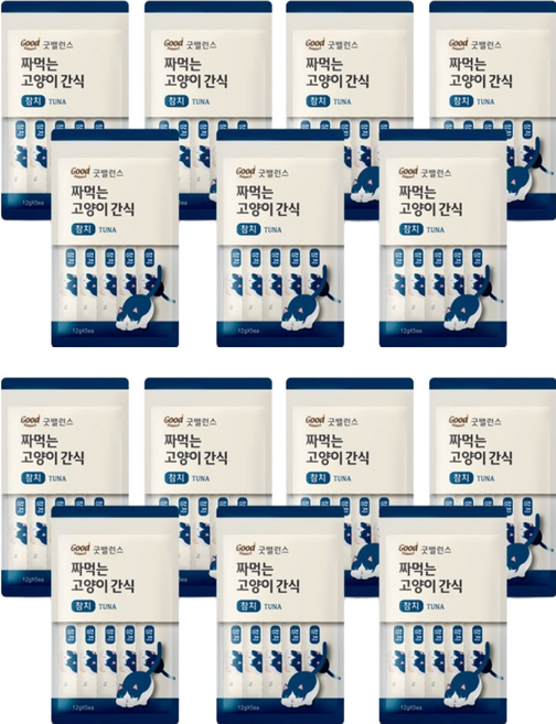 굿밸런스 짜먹는 고양이 간식, 참치, 12g, 14개