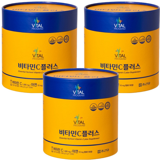 바이탈프로그램 비타민C 플러스 1000mg, 120회분, 3개