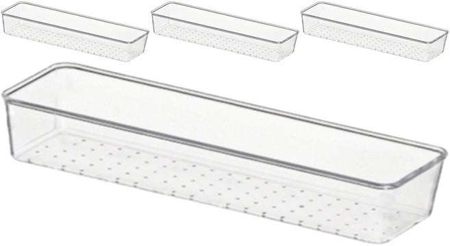 주앤지 다용도 아크릴 투명 수납 보관 트레이, 4개