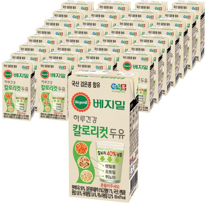베지밀 하루건강 칼로리컷 두유, 190ml, 32개