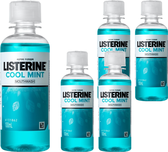 리스테린 액 쿨민트 마우스워시, 100ml, 5개