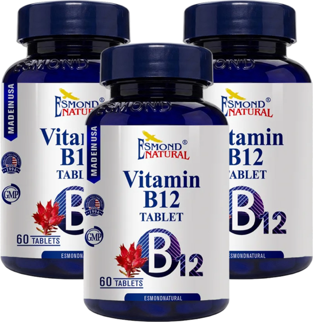 ESMOND NATURAL 愛司盟 維生素B12錠狀食品, 60錠, 3罐
