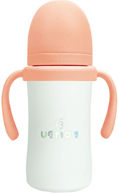 유비맘 시그니처 보온보냉 스테인리스 유아 빨대컵, 220ml, 1개, 딸기