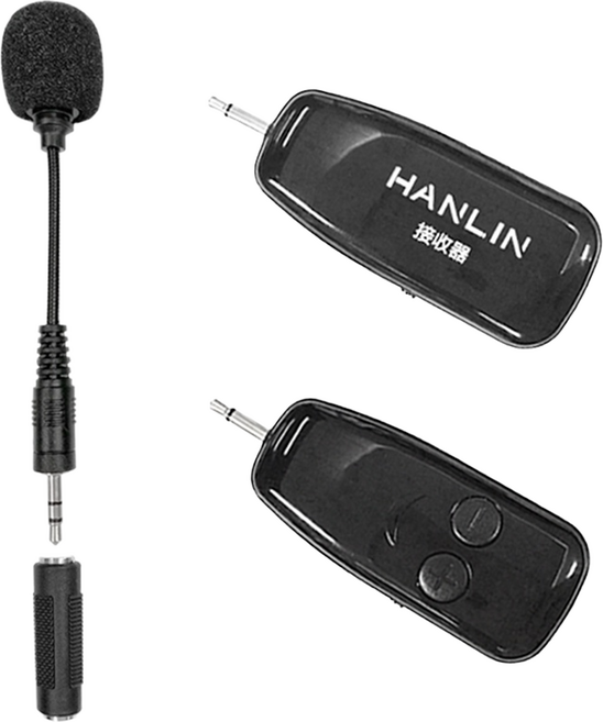HANLIN 迷你手持UHF無線麥克風, 2TUHF+, 黑色