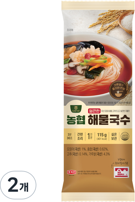 농협식품 얼큰한 해물국수, 115g, 2개