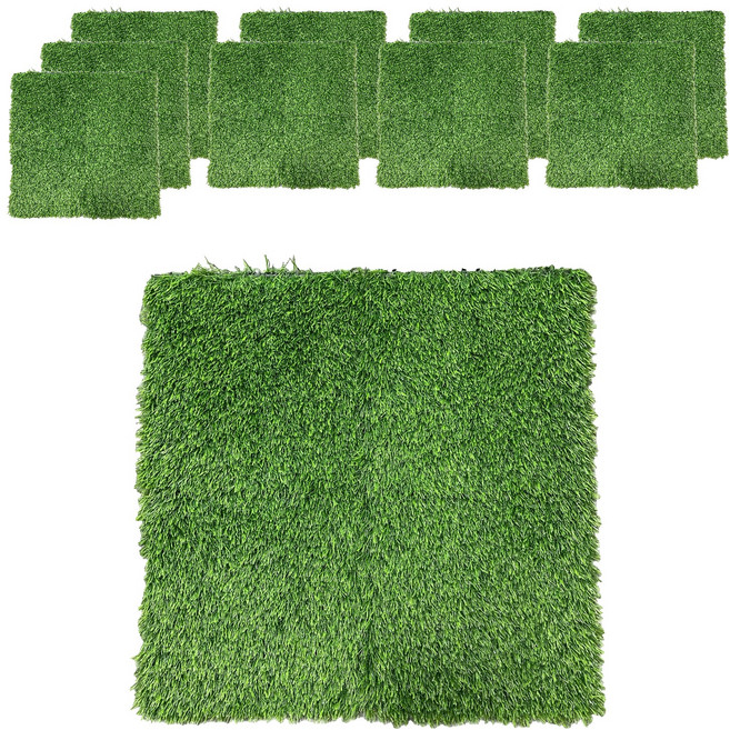 BELLINTURF 柔軟景觀用 DIY 拼接人造草皮 30cm x 30cm x 20mm, 10個