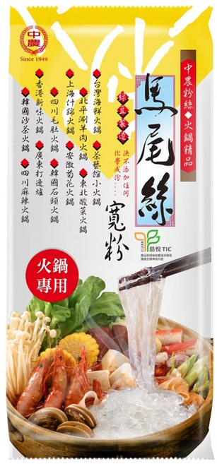 中農粉絲 馬尾絲寬粉, 200g, 1包
