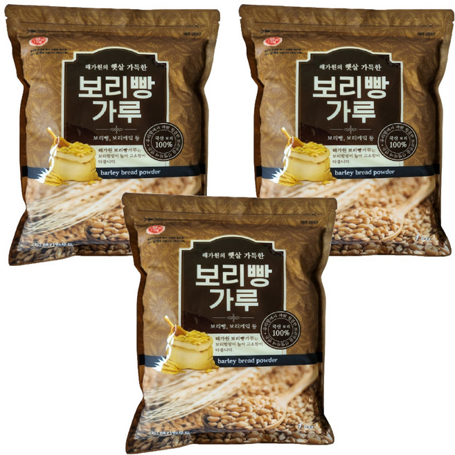 햇살나래 보리빵가루, 1kg, 3개