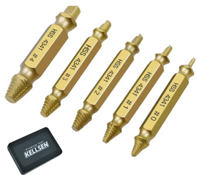 디케이켈슨 볼트 제거 리무버 5종 세트 금색, 1세트