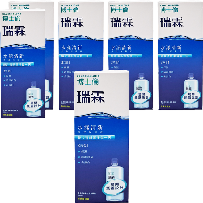 博士倫 瑞霖 水漾清新多效保養液, 500ml, 6瓶