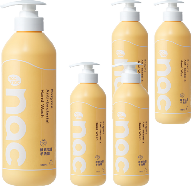 nac nac 酵素抗菌手洗精, 5個, 500ml