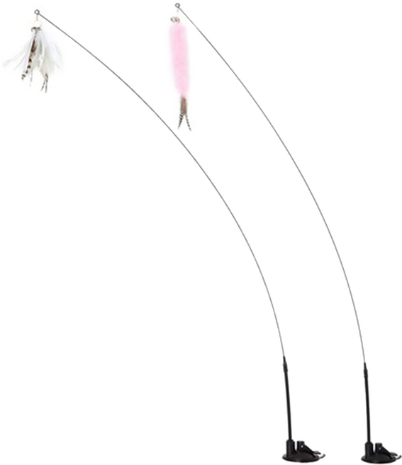 Tamsaa 逗貓棒釣竿套裝 羽毛逗貓玩具, 2個