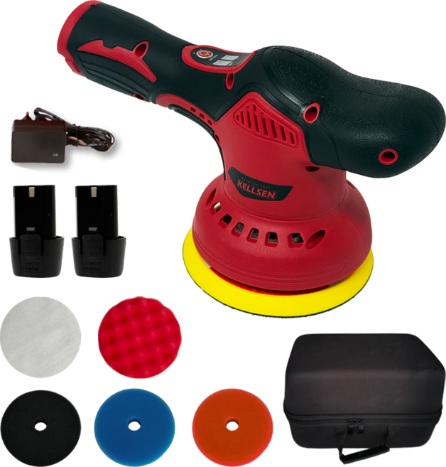 디케이켈슨 차량용 기스 제거 무선 광택기 + 패드 5종 + 배터리, DK-PR01(배터리2P)