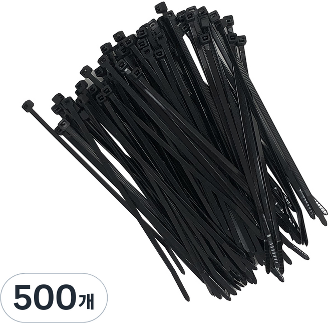 코멧 홈 고강도 PA66 케이블타이 중 0.4x15cm, 블랙, 500개