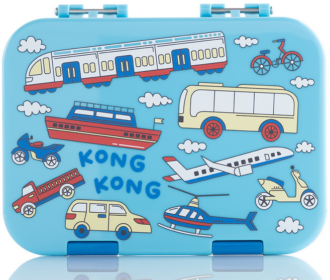 콩콩 유아용 타이니 그래픽 도시락, 스카이블루, 1개