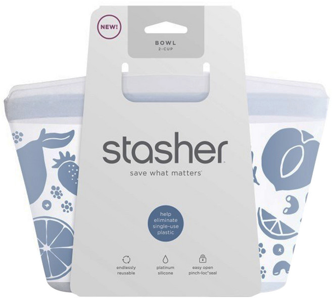 stasher 碗形矽膠密封袋 雲霧白, 473ml, 1個