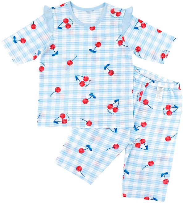 Maykids 兒童水櫻桃七分袖變色上下套裝