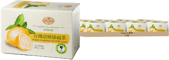 Magnet 曼寧 有機清檸康福茶, 2g, 20包, 12盒