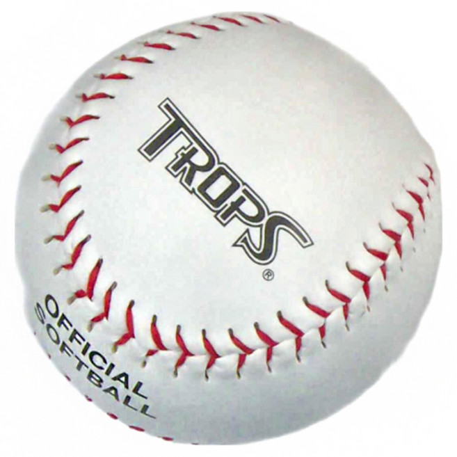 TROPS 特波士 軟木硬式縫線 壘球, 白色 + 紅色, 1個