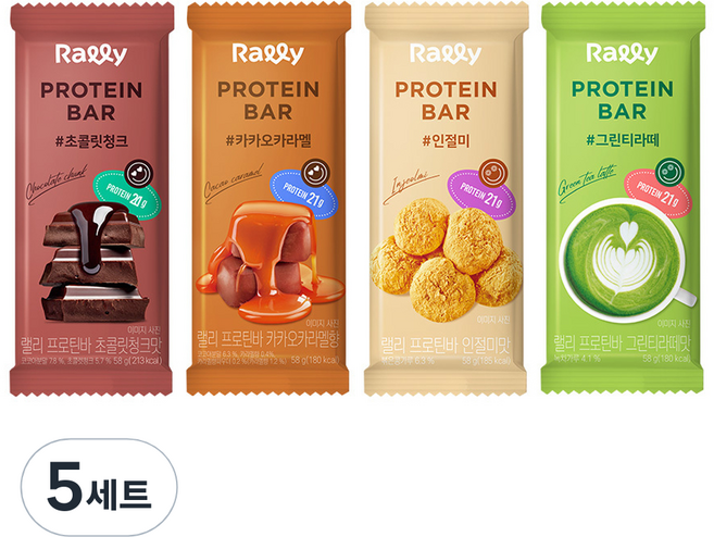 Rally 프로틴바 4종 세트, 58g, 5세트