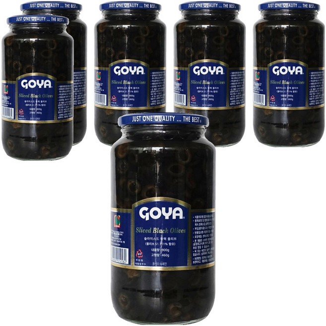 고야 슬라이스드 블랙 올리브, 900g, 6개