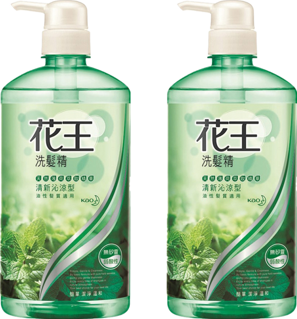 Kao 花王 洗髮精 清新沁涼型 溫和洗淨 柔順不打結 清爽不黏膩 油性髮質適用, 750ml, 2瓶