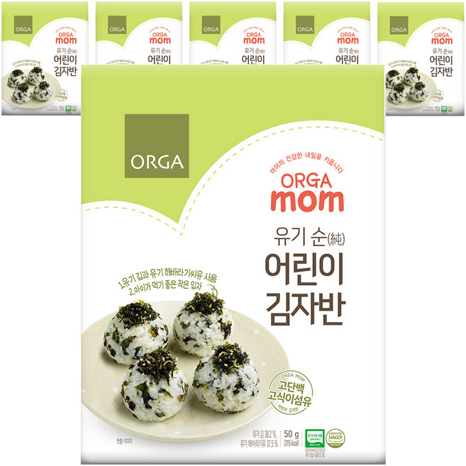 올가맘 유기순 어린이 김자반, 김, 50g, 6개