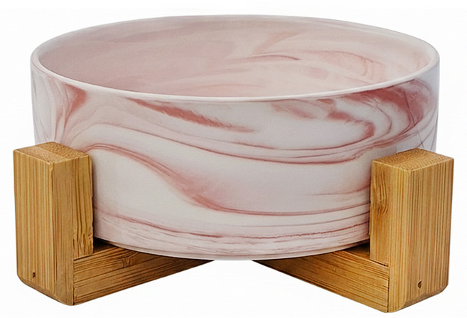 木架陶瓷碗 小, 大理石粉, 1個