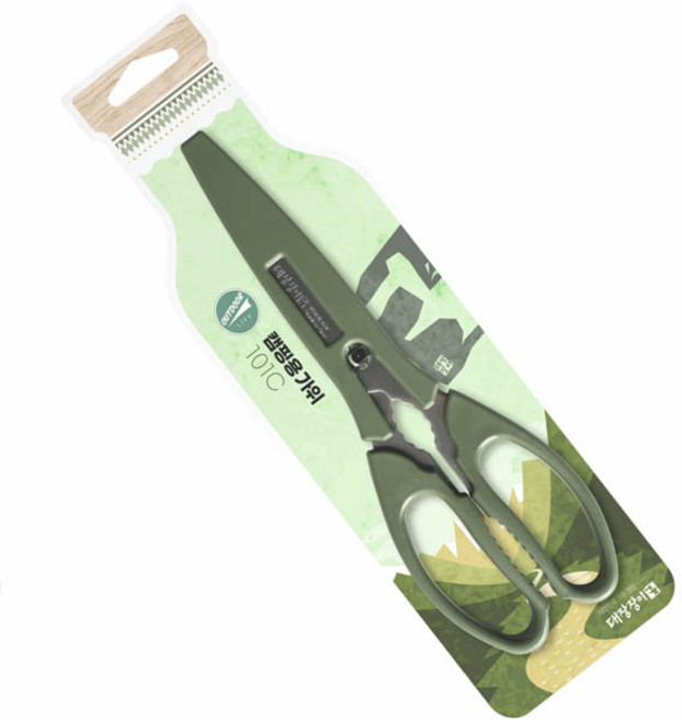 대장장이 캠핑 주방가위 101C, 1개, 카키색