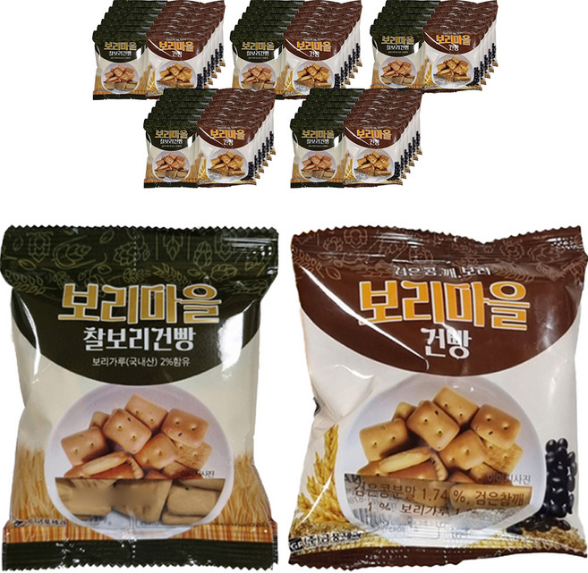 GEUM-PUNG CONFECTIONERY 大麥口糧餅乾 30g 10包+黑豆芝麻大麥口糧餅乾 30g 10包組, 3組