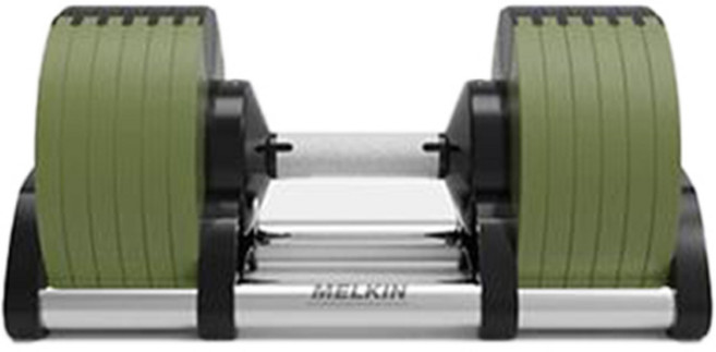 멜킨스포츠 롤튼 무게조절 덤벨 그루비카키 4kg 조절 + 거치대, 24kg, 1세트