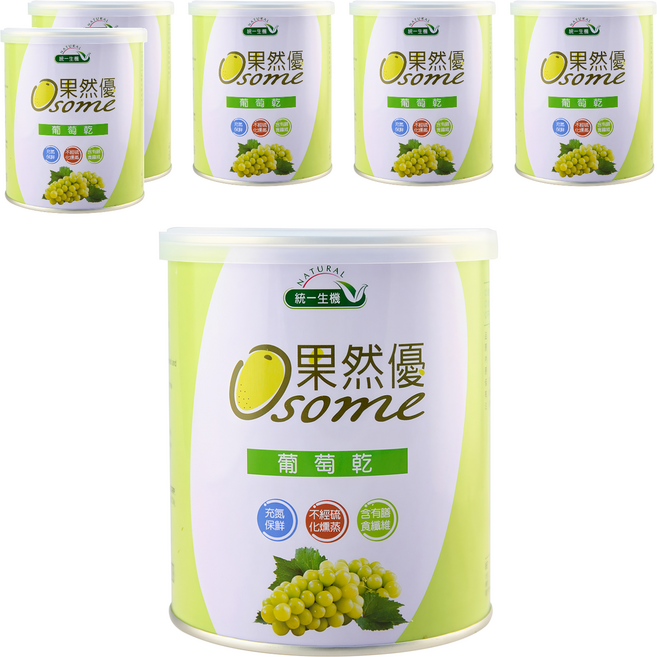 統一生機 Osome 果然優 葡萄乾, 400g, 6罐