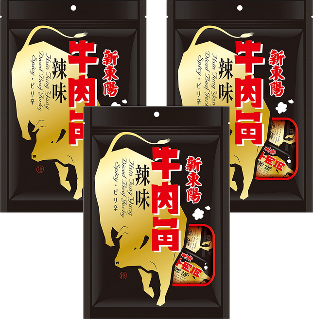 新東陽 牛肉角 辣味, 210g, 3袋