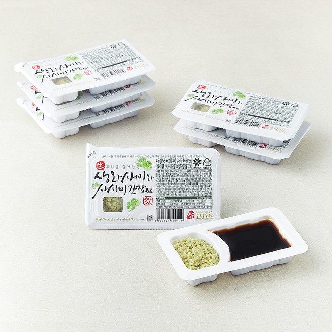 주비푸드 뿌리를 갈아만든 생와사비와 사시미간장소스, 45g, 6개