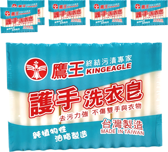 KINGEAGLE 鷹王 護手洗衣皂 去污力強 不傷雙手與衣物, 6包, 600g