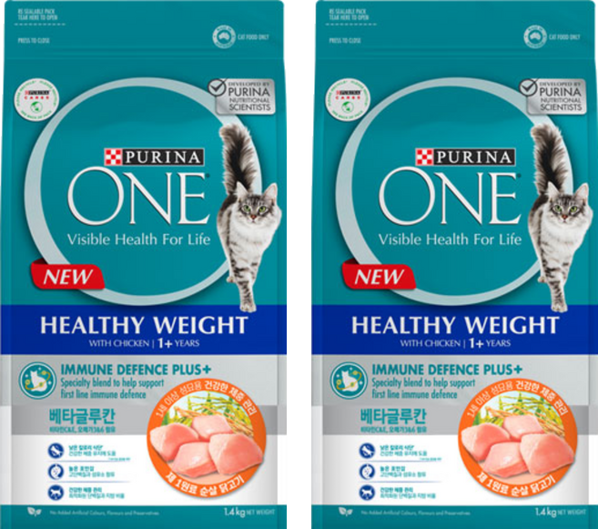 퓨리나원 캣 성묘용 기능성 사료, 다이어트(체중유지), 1.4kg, 2개