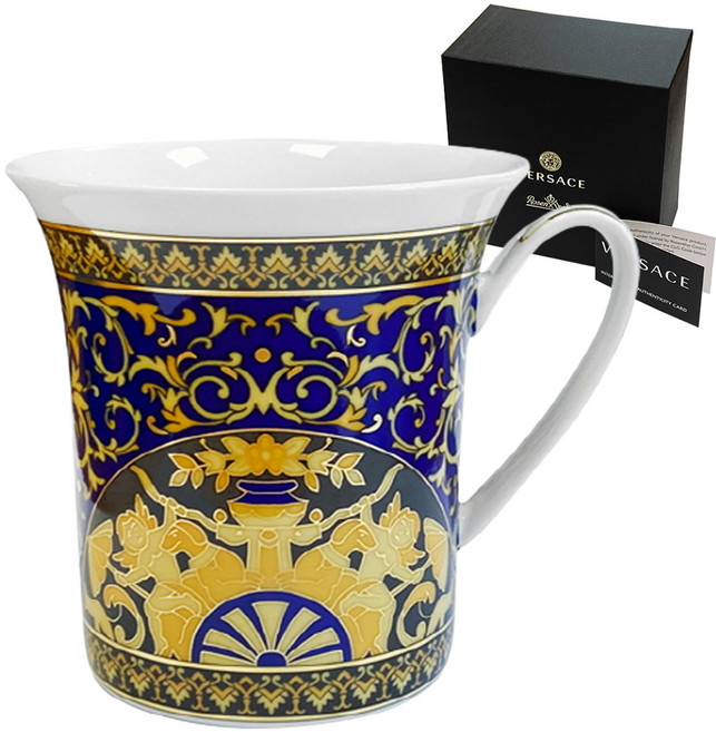 베르사체 메두사 핸들 머그, 블루, 1개