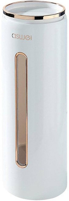 aswei 艾思維 壁掛式單筒紙杯架 飲水機自助取杯架 紙杯架取杯架杯架 透明可視/帶蓋防塵, 1個, 金邊白色