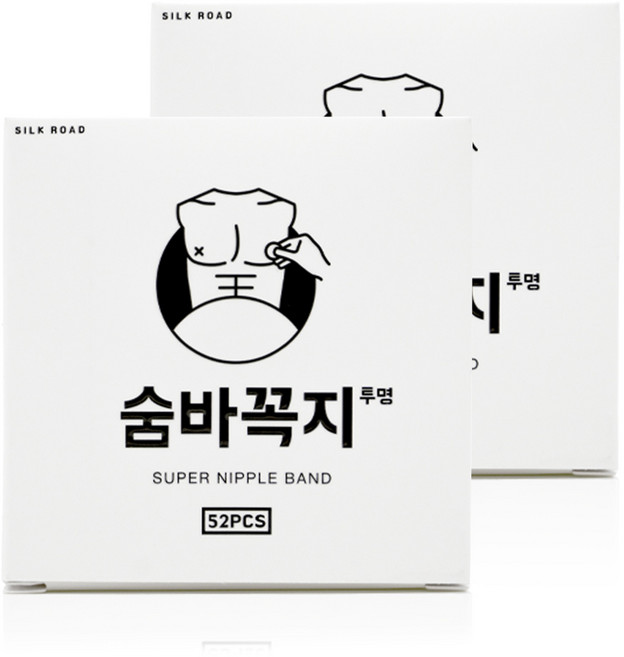 숨바꼭지 남성용 니플밴드 투명색 52매, 2개