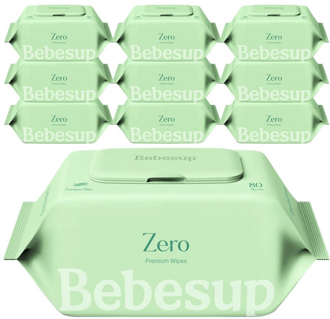 베베숲 제로 물티슈 캡형, 55g, 80개입, 10개