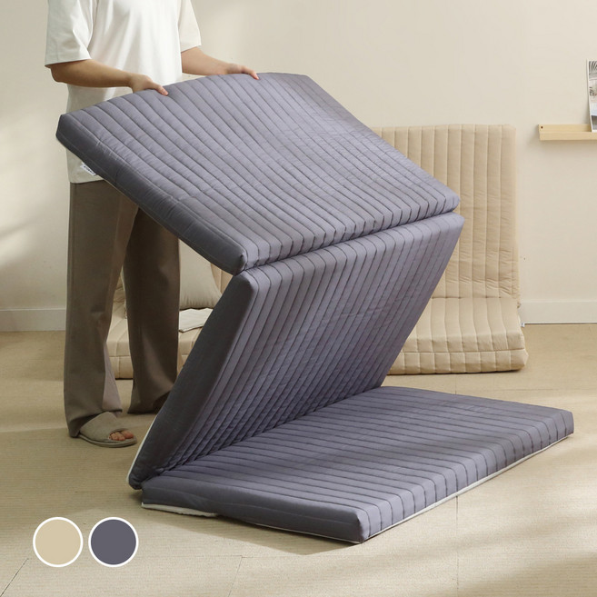 아토앤알로 케이슬립 알러프레쉬 방수 메모리폼 접이식 토퍼 매트리스, 차콜, 6.5cm