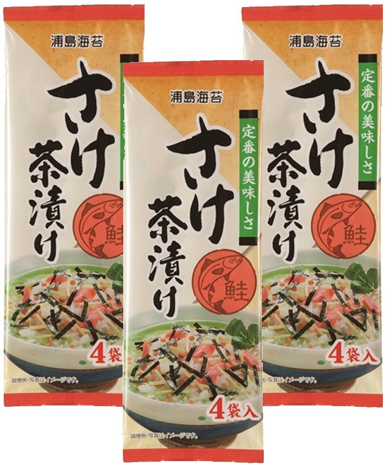 浦島海苔 經典茶泡飯 鮭魚口味 鮭魚茶泡飯 4入, 20g, 3個